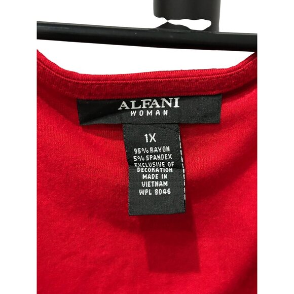 Alfani Woman Red Sleeveless Ruffle Tank Top SZ Extra Large - Picture 5 of 8